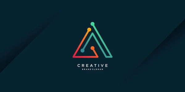 Technologie Logo Créatif Avec Forme Triangle Premium Vector Partie — Image vectorielle