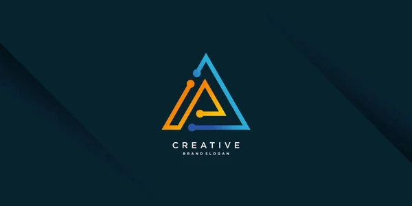 Creative Logo Technology Triangle Shape Premium Vector Part — Stock Vector