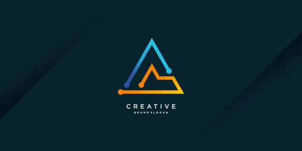 Kreative Logo Technologie Mit Dreiecksform Premium Vector Part — Stockvektor