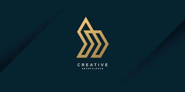 Baş Harfi Olan Altın Yaratıcı Logo Eşsiz Harfi Premium Vektör — Stok Vektör