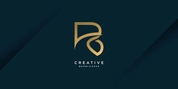 Golden Creative Logo Initial Unique Letter Premium Vector Part — Stock Vector