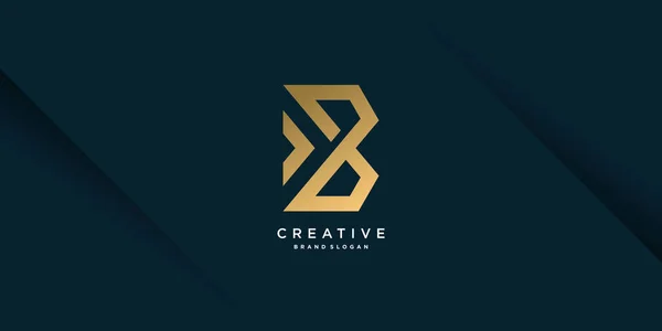 Logotipo Criativo Dourado Com Inicial Único Letra Parte Vetor Premium — Vetor de Stock