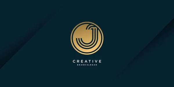 Modèle Logo Lettre Doré Avec Concept Créatif Style Moderne Unique — Image vectorielle