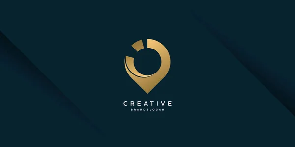 Golden Letter Logo Template Met Creatief Concept Moderne Unieke Stijl — Stockvector