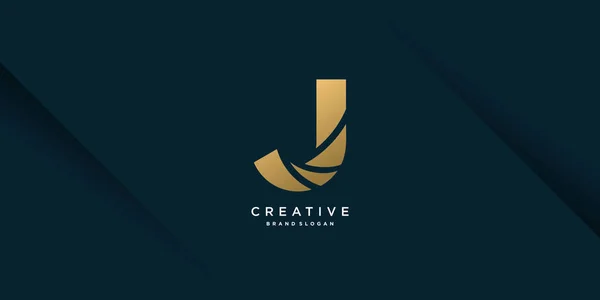 Altın Harfi Logo Şablonu Yaratıcı Konsept Modern Eşsiz Stil Bölüm — Stok Vektör