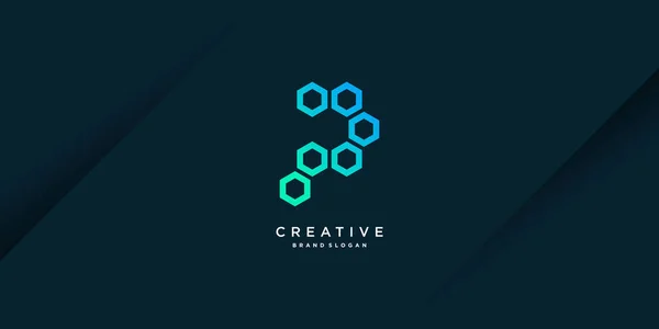 Сучасний Креативний Шаблон Логотипу Унікальним Стилем Технологією Комп Ютером Даними — стоковий вектор