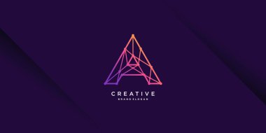 Şirket, endüstri, kişi ve vektör 3 için başlangıç A ile yaratıcı teknoloji logosu