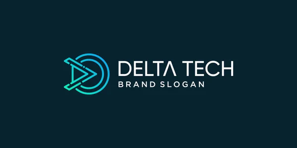 Πρότυπο Λογότυπο Της Delta Tech Για Εμπορικό Σήμα Της Εταιρείας — Διανυσματικό Αρχείο