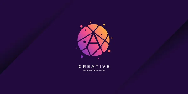Logotipo Tecnologia Criativa Com Inicial Para Empresa Indústria Pessoa Vetor — Vetor de Stock