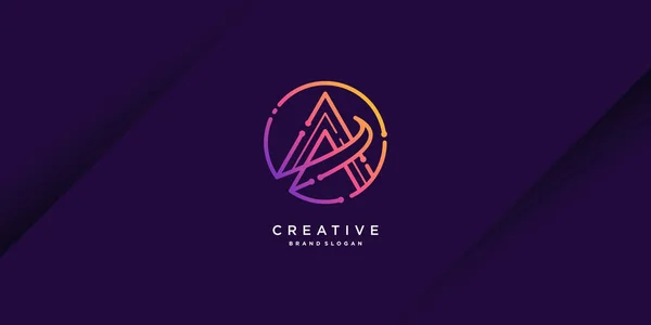 Tecnología Creativa Logotipo Con Inicial Para Empresa Industria Persona Vector — Archivo Imágenes Vectoriales