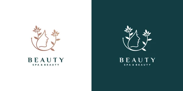 Abstrakt Skönhet Logotyp Mall Med Unika Koncept Del — Stock vektor