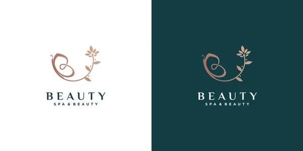 Plantilla Logotipo Belleza Abstracta Con Concepto Único Parte — Vector de stock