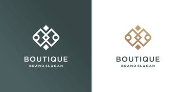 Güzellik çizgisi konsepti Premium Vektör Bölüm 4 ile butik logo şablonu