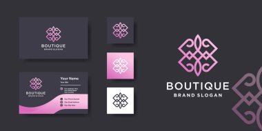Benzersiz stil Premium Vektörlü butik logo şablonu