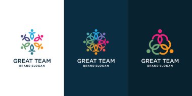 Sosyal, takım, grup Premium Vektörü için topluluk logosu koleksiyonu