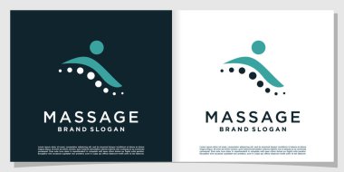 Yaratıcı element Premium Vektör Bölüm 4 'e sahip masaj logosu