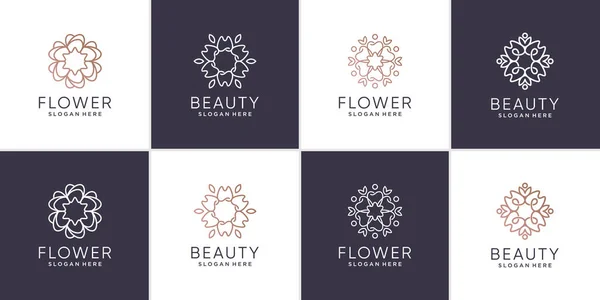 Шаблон Логотипу Квітів Краси Преміум Вектор — стоковий вектор