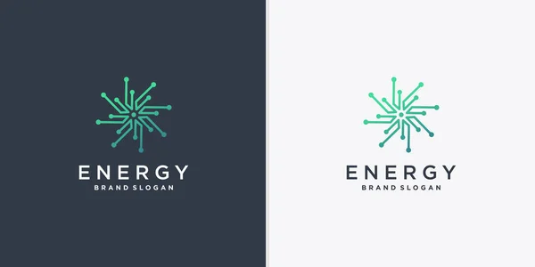 Abstraktes Energie Logo Mit Kreativer Linie Kunststil Vektor Teil — Stockvektor