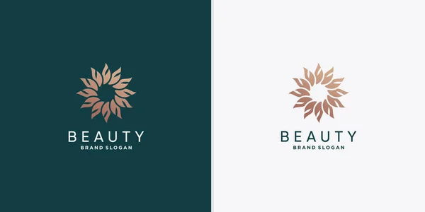 Skönhet Logotyp Mall För Kvinna Spa Wellness Företag Premium Vector — Stock vektor
