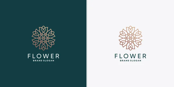 Blomma Logotyp Mall För Kvinna Skönhet Spa Wellness Företag Premium — Stock vektor