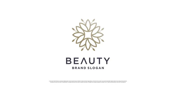Design Logo Beauté Avec Concept Ligne Minimaliste Premium Vector Partie — Image vectorielle