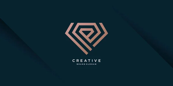 Diamond Logo Template Creative Line Concept Premium Vector Part — Stock Vector