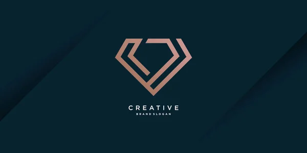 Diamond Logo Template Creative Line Concept Premium Vector Part — Stock Vector