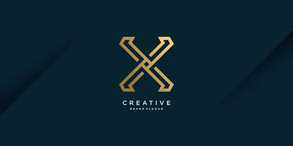 Carta Modelo Design Logotipo Com Conceito Arte Linha Dourada Premium —  Vetores de Stock