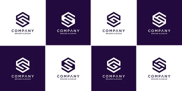 Kolekcja Logo Litery Koncepcją Geometryczną Dla Firmy Lub Osoby Premium — Wektor stockowy