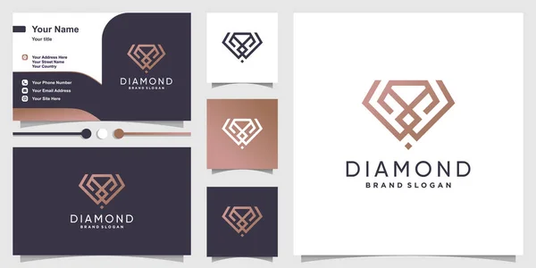 Plantilla Logotipo Diamante Con Concepto Minimalista Moderno Premium Vector — Vector de stock