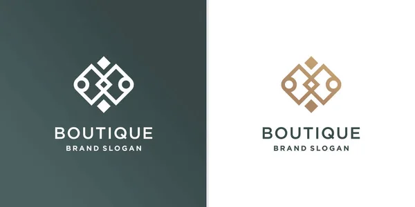 Boutique Logo Vorlage Mit Beauty Line Konzept Premium Vector Teil — Stockvektor