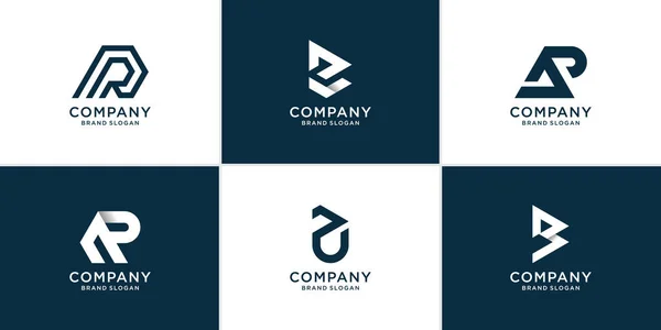 Carta Logo Collcetion Para Empresa Inicial Pessoa Premium Vector — Vetor de Stock