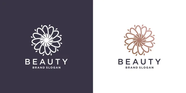 Krása Květ Logo Abstraktní Linií Koncept Premium Vektor Část — Stockový vektor