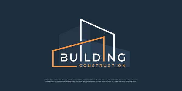 Building Logo Construction Company Printing Modern Concept Premium Vector — Stock Vector