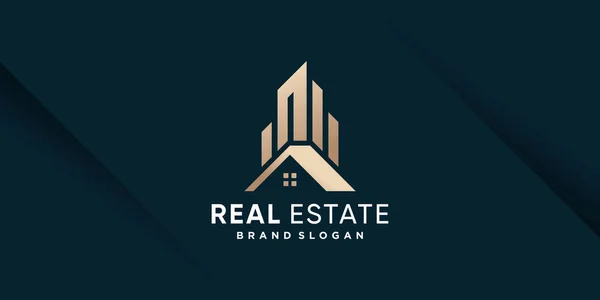 Real Estate Logo Template Golden Creative Style Premium Vector Part — Stock Vector
