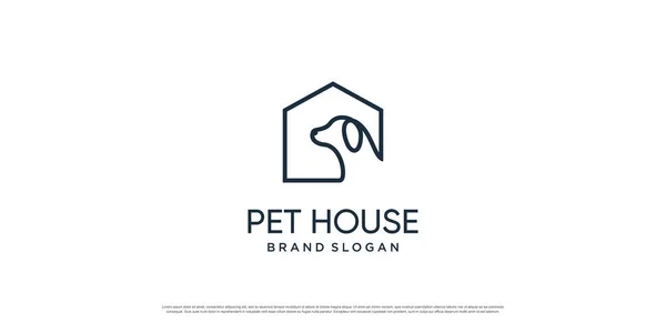Логотип Домашнего Животного Креативным Элементом Собакой Кошкой — стоковый вектор
