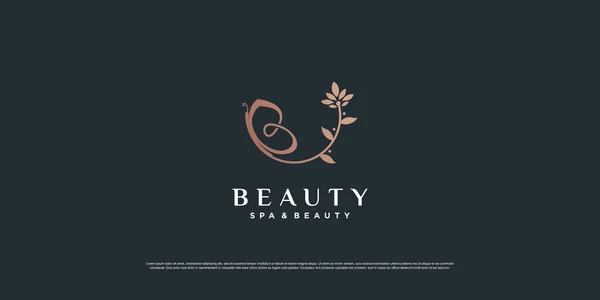 Logo Beauté Inspiré Par Concept Papillon Feuille Premium Vector — Image vectorielle