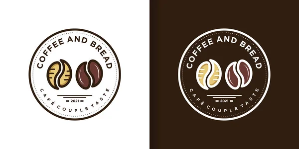 Koffie Brood Logo Met Creatieve Stijl Premium Vector — Stockvector