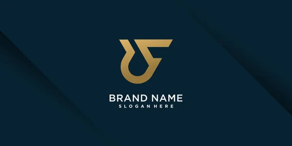 Logo Con Elemento Creativo Concetto Premium Vector Parte — Vettoriale Stock