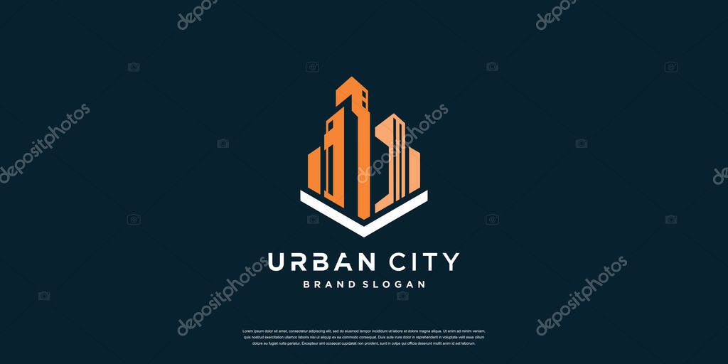 Urban city logo template with creative concept Premium Vector