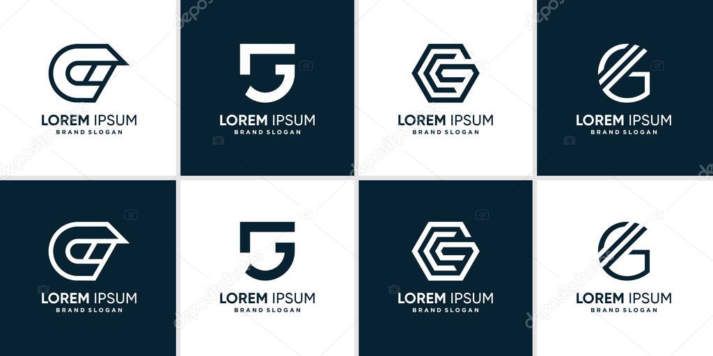 G logo collection with modern concept Premium Vector