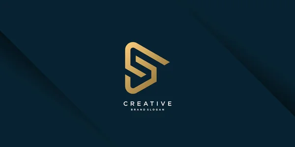Logotipo Letra Con Concepto Abstracto Creativo Vector Premium — Vector de stock