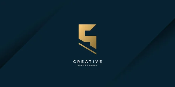 Brev Logotyp Med Kreativt Abstrakt Koncept Premium Vector — Stock vektor