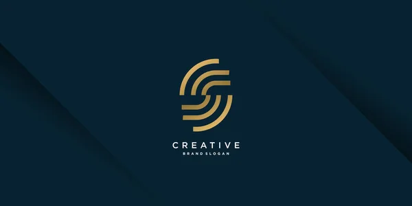 Logotipo Letra Con Concepto Abstracto Creativo Vector Premium — Vector de stock