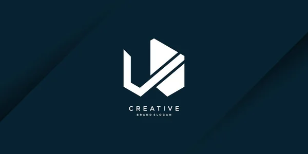 Buchstabe Logo Mit Kreativen Abstrakten Elementen Premium Vector — Stockvektor