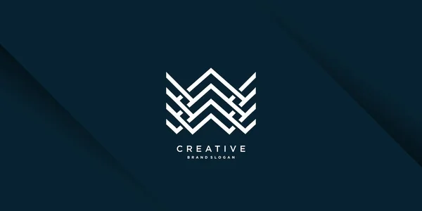 Lettre Logo Avec Élément Abstrait Créatif Premium Vector — Image vectorielle