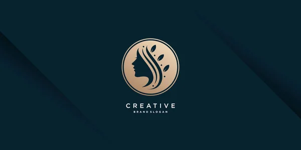 Woman Logo Creative Unique Concept Company Business Beauty Spa Premium — Stock Vector