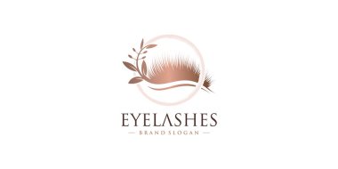 Kirpiklerin logo tasarımı yaratıcı güzellik stili Premium Vektör