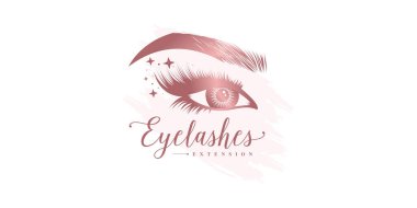 Eyelashes logo design with creative unique concept Premium Vector clipart