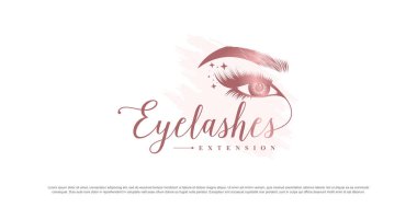 Güzellik, logo tasarım vektörünü yaratıcı tarzda kirpikliyor